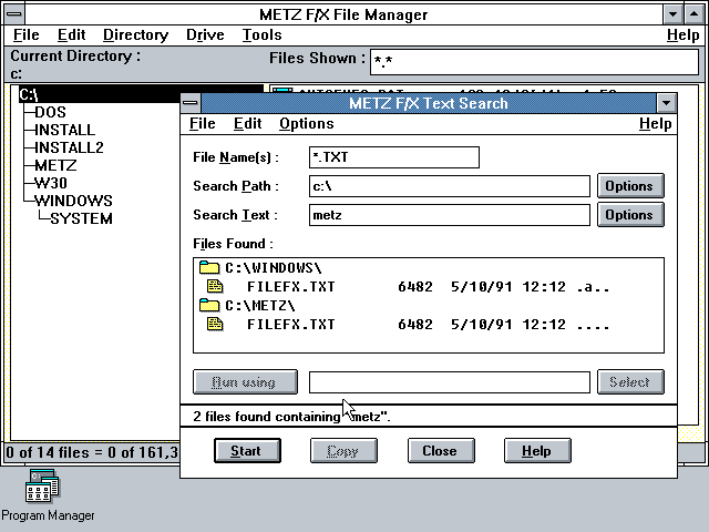 Metz FX File Manager - Search